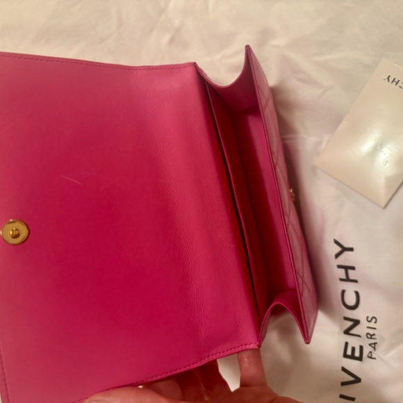 Givenchy Quilted Strap Wallet Bag Purse Sorbet Pink New - Picture 7 of 9